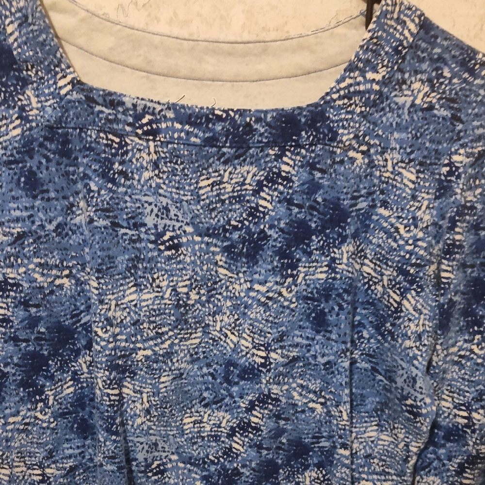 Blue Patterned Women's Top